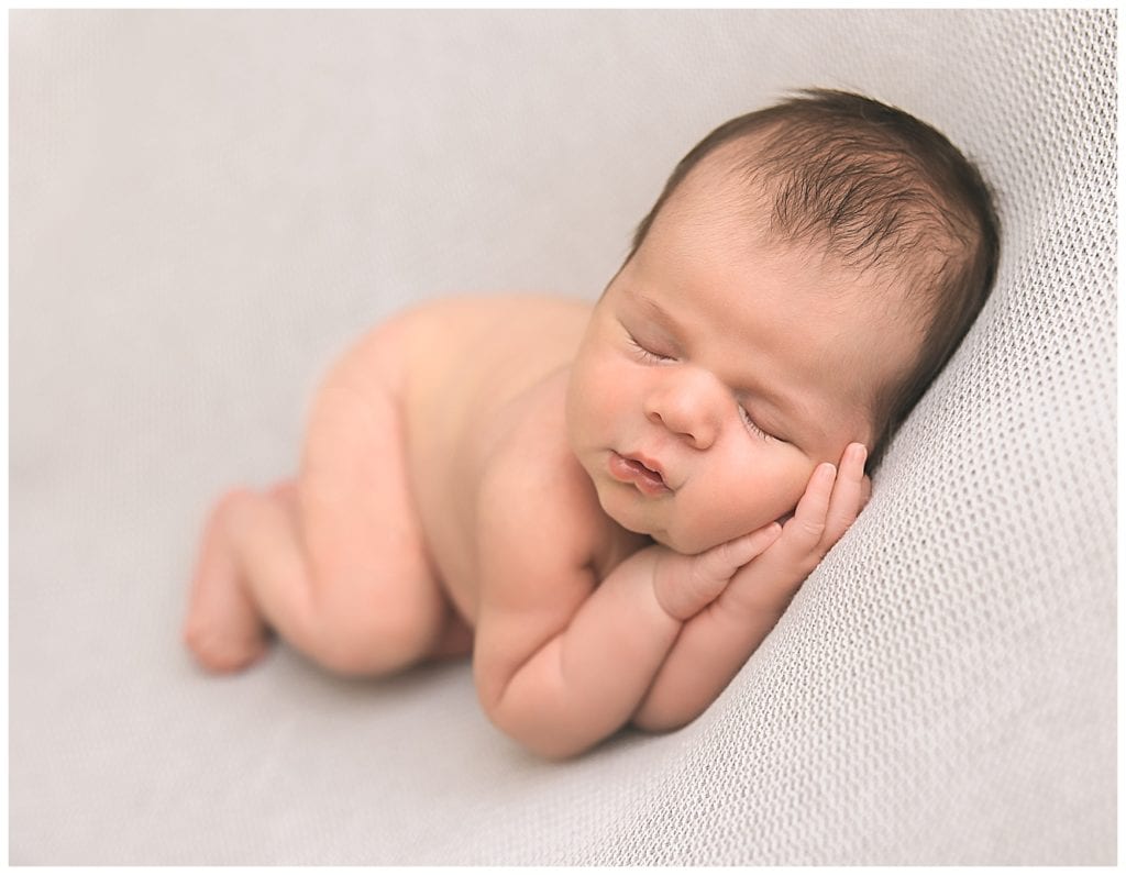 newborn baby sleeping on their hands Portland Birthing Center
