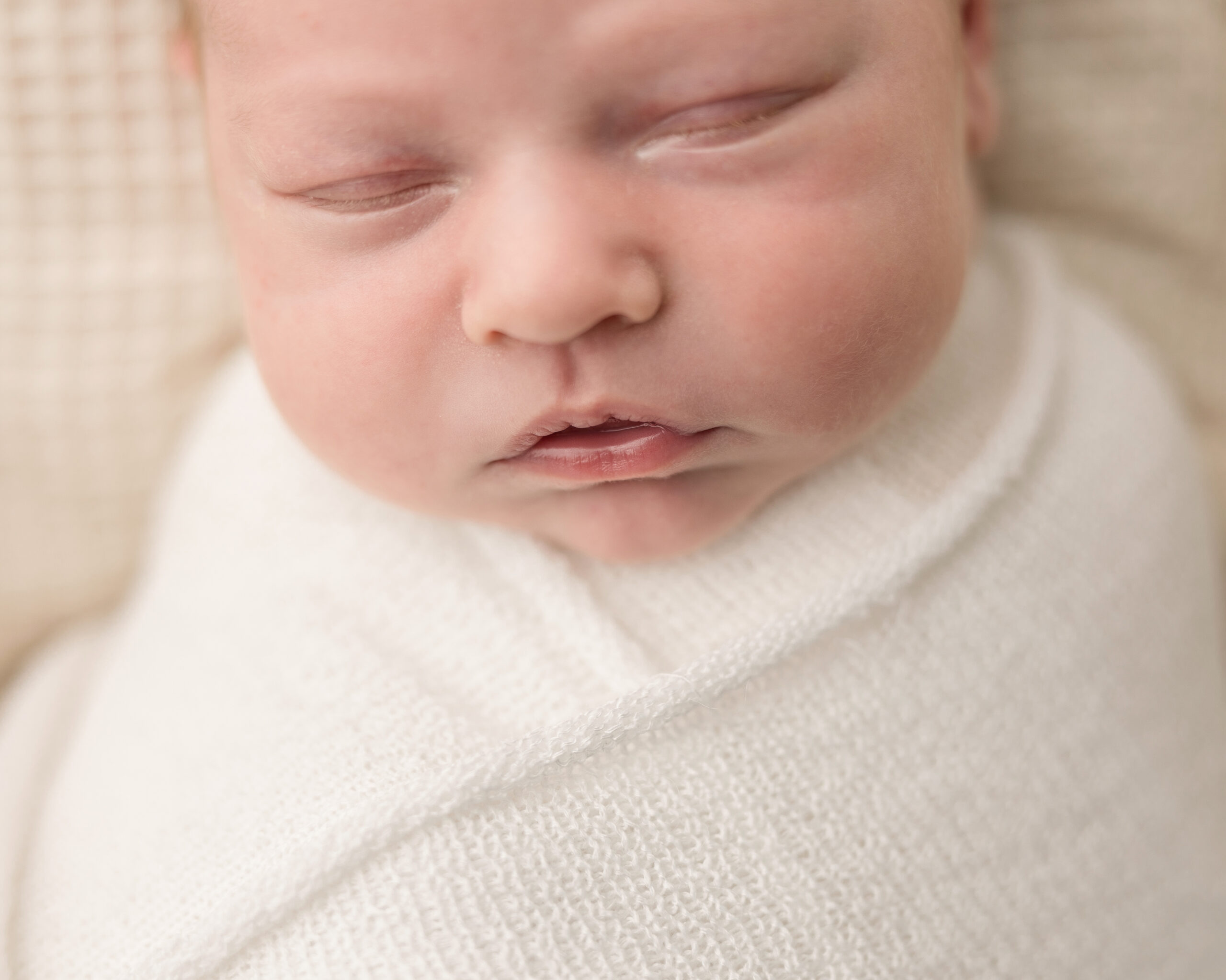 facial details of a newborn baby